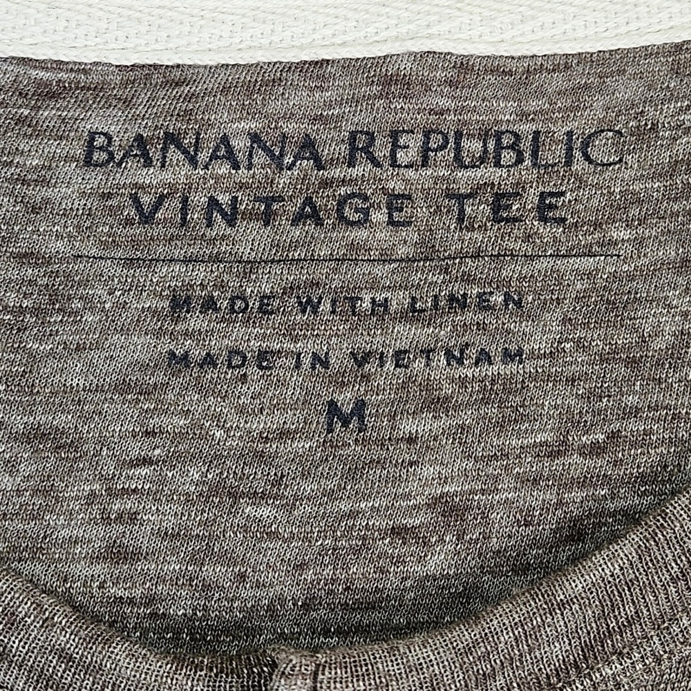 Banana Republic Vintage Tee Men's M Breathable Linen Blend‎ Gorp Normcore Henley - Picture 2 of 6